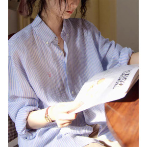 亚麻长袖衬衫